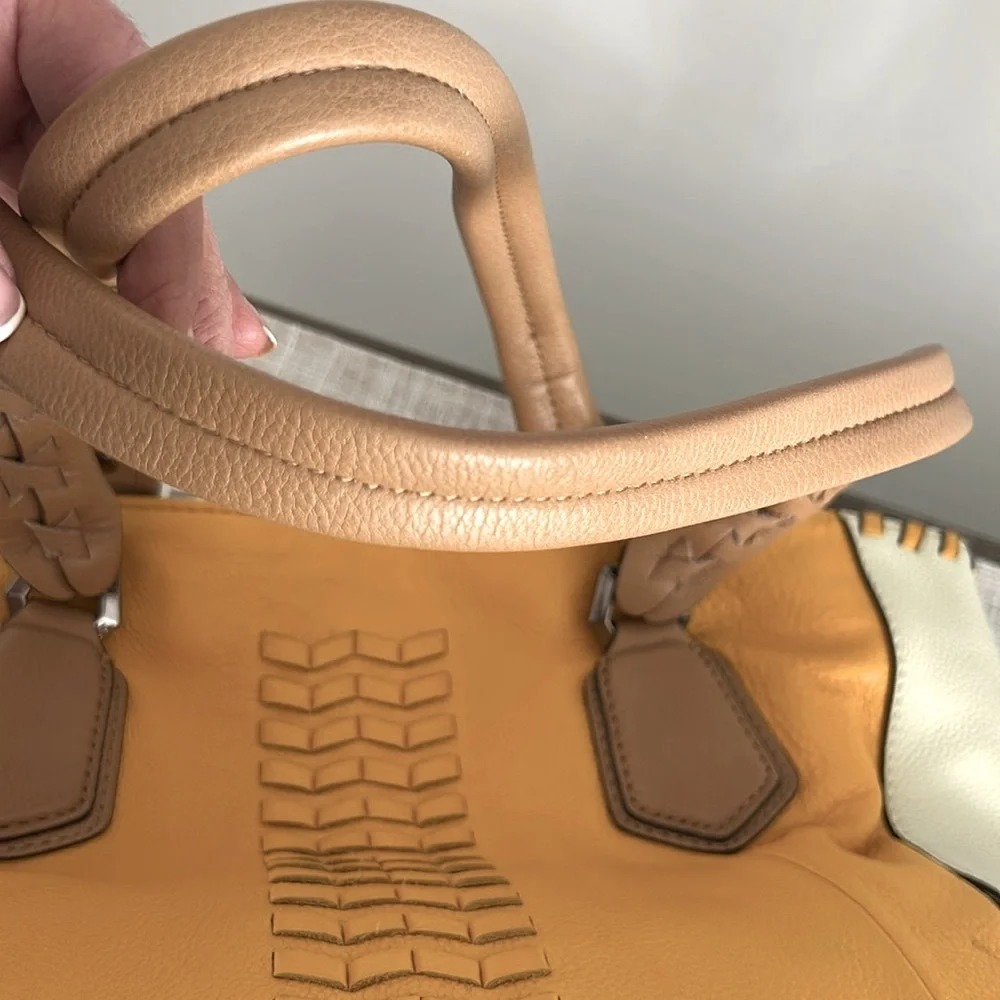 Oryany Lyssie Soft Pebbled Leather Color-Block Tote Shoulder Bag - Picture 8 of 15